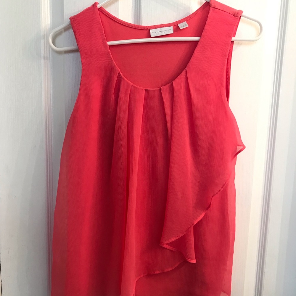 Coral blouse tank
